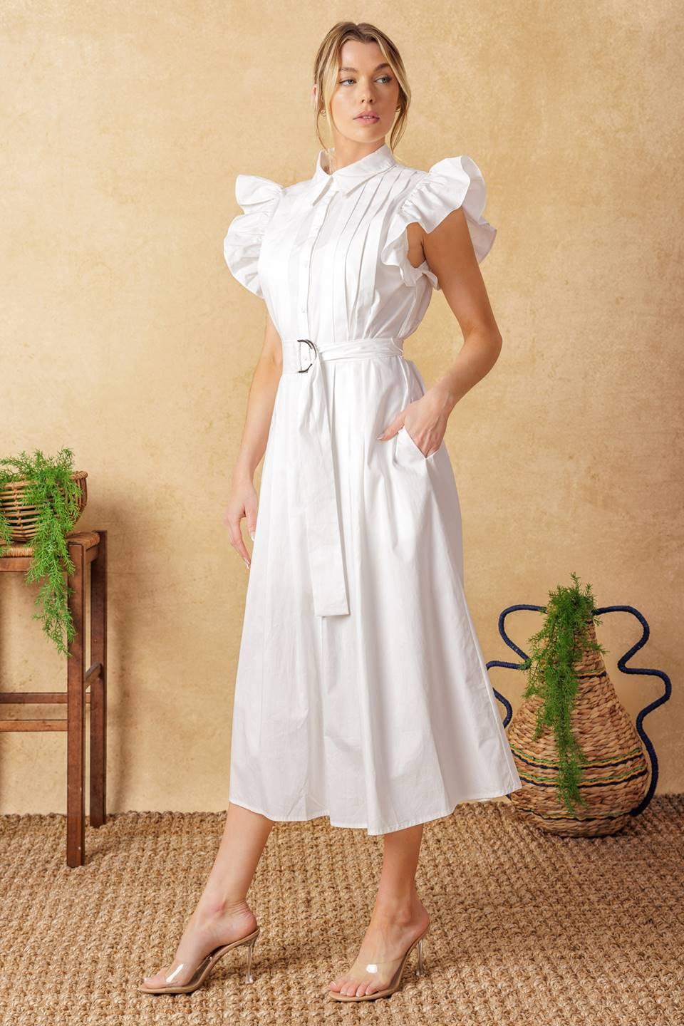 Glimpse in Time Woven Midi Dress