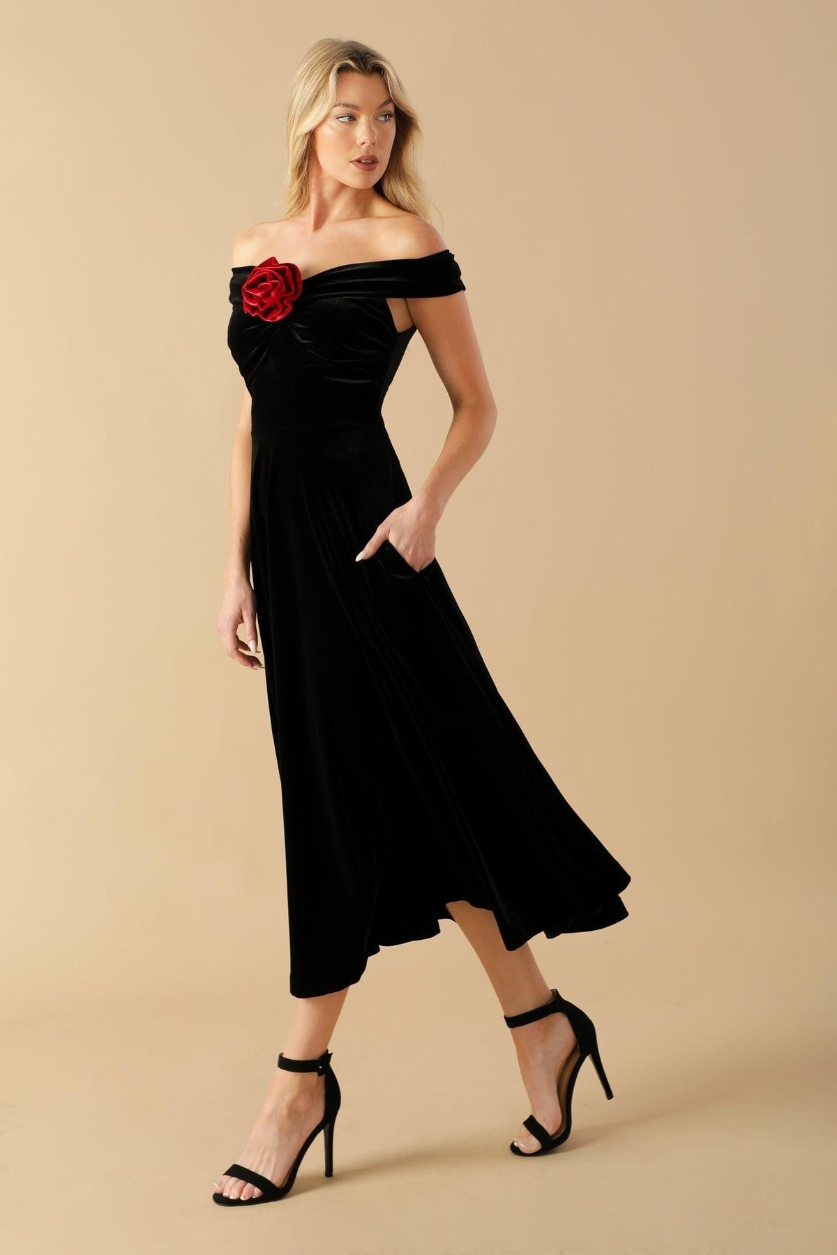 Be There for You Velvet Midi Dress