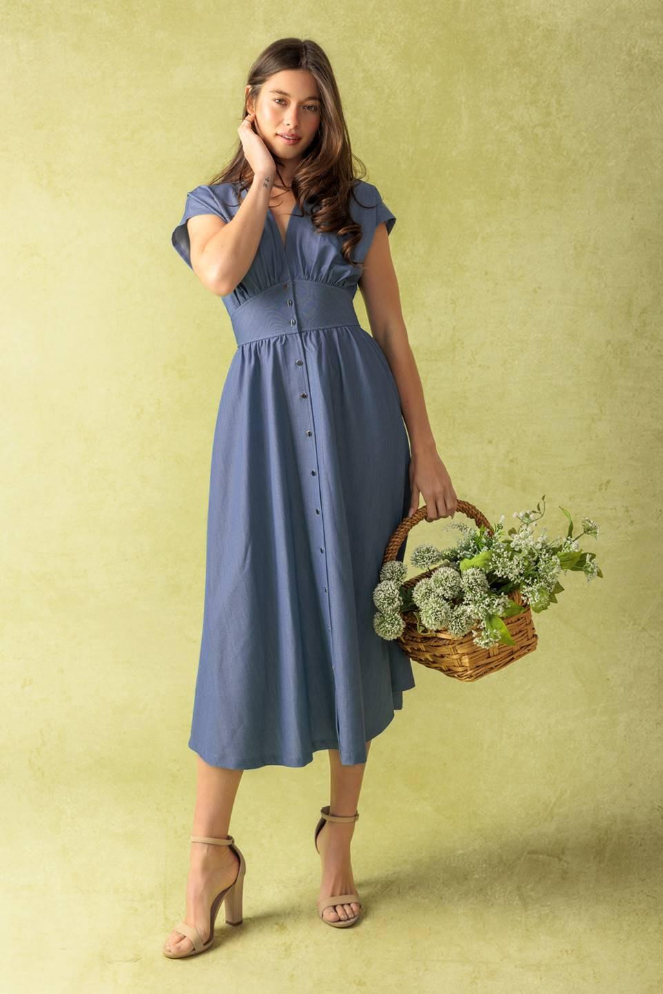 Bright Mornings Woven Midi Dress