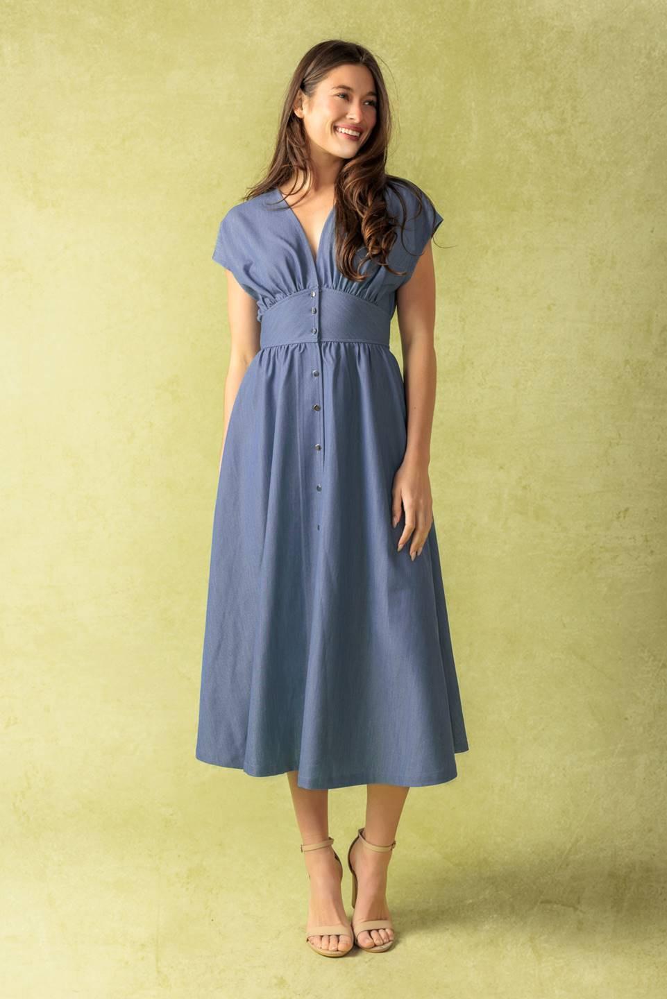Bright Mornings Woven Midi Dress
