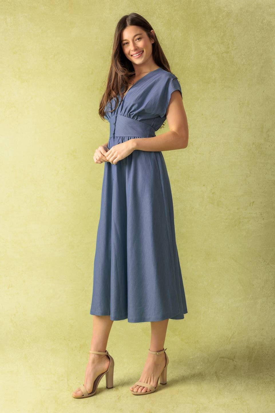 Bright Mornings Woven Midi Dress