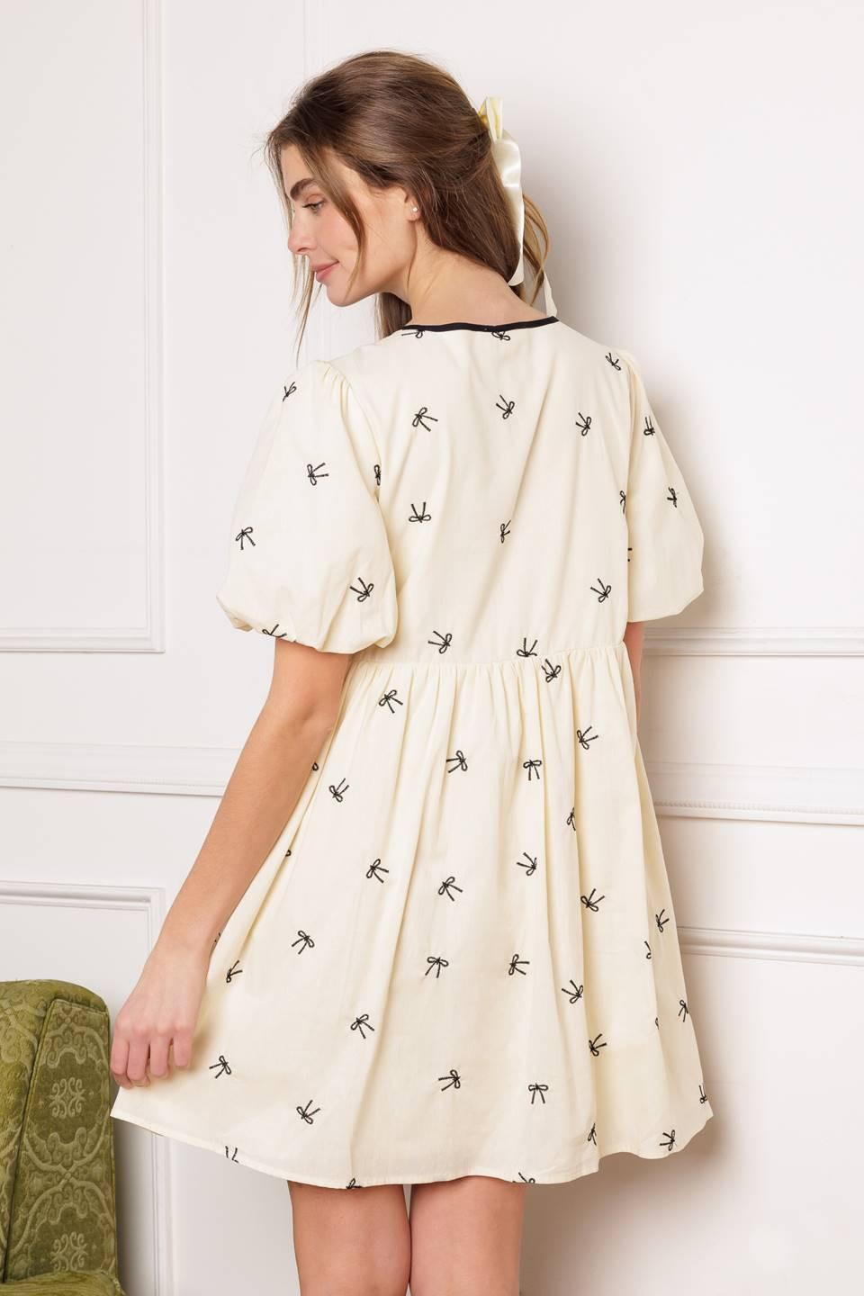 A Day at the Vineyard Woven Mini Badydoll Dress