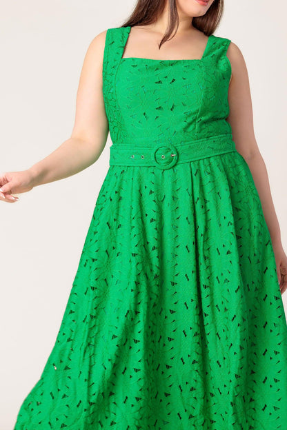 Daffodils & Daydreams Woven Lace Midi Dress