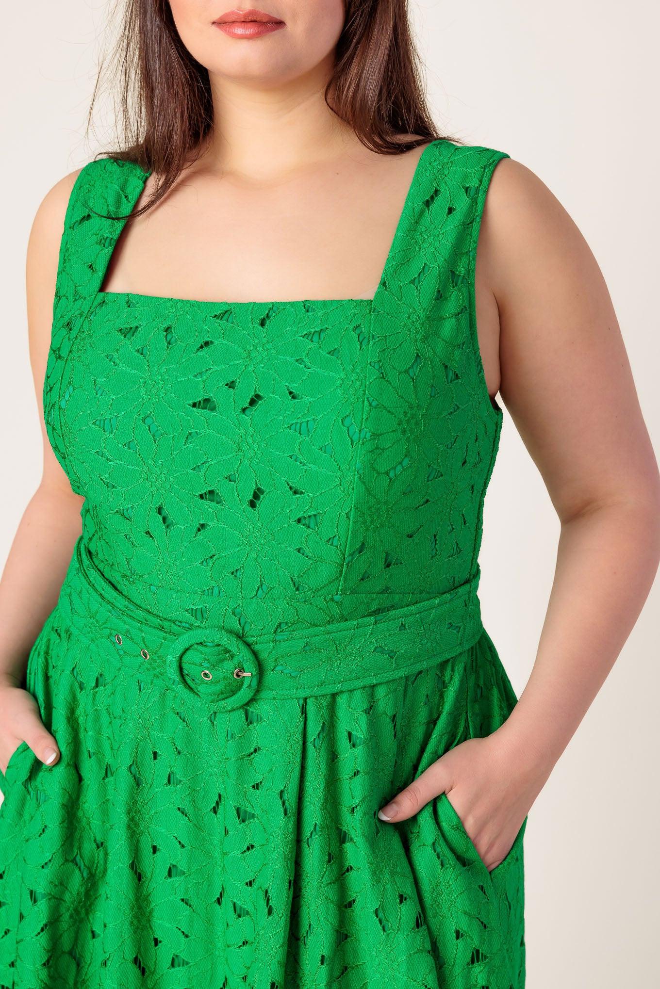 Daffodils & Daydreams Woven Lace Midi Dress