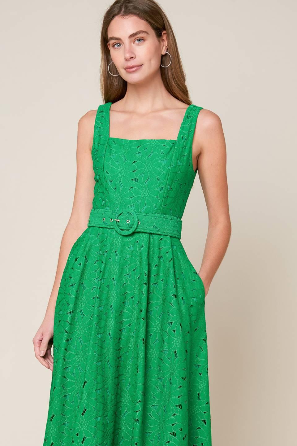 Daffodils & Daydreams Woven Lace Midi Dress