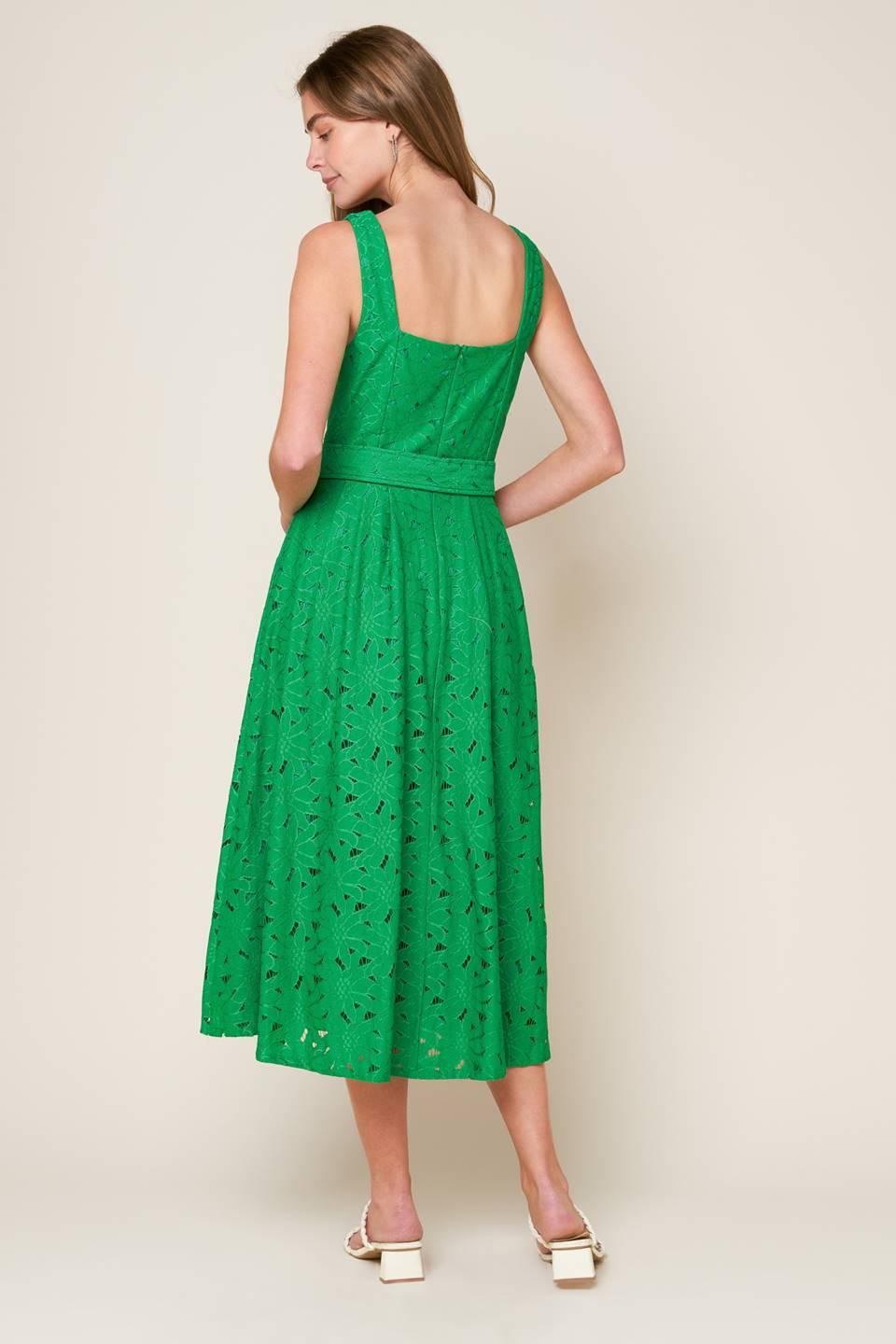 Daffodils & Daydreams Woven Lace Midi Dress
