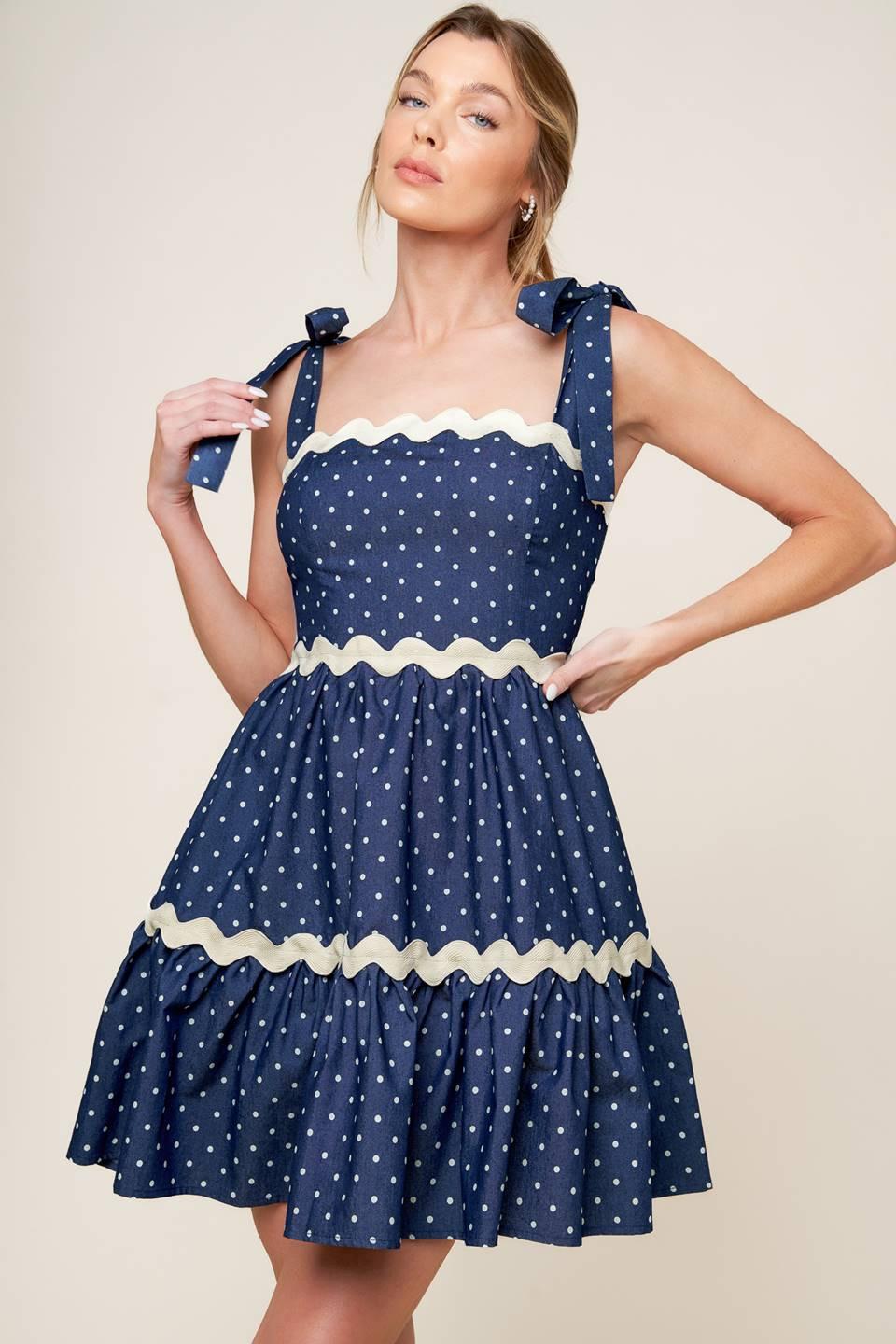 Divinely Dotted Woven Mini Dress