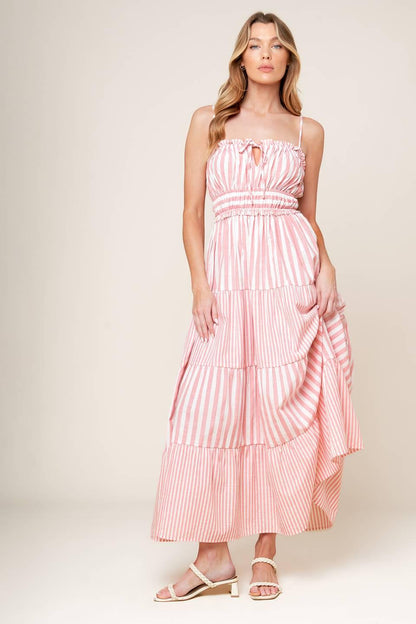 Gia Peony Pink Woven Maxi Dress
