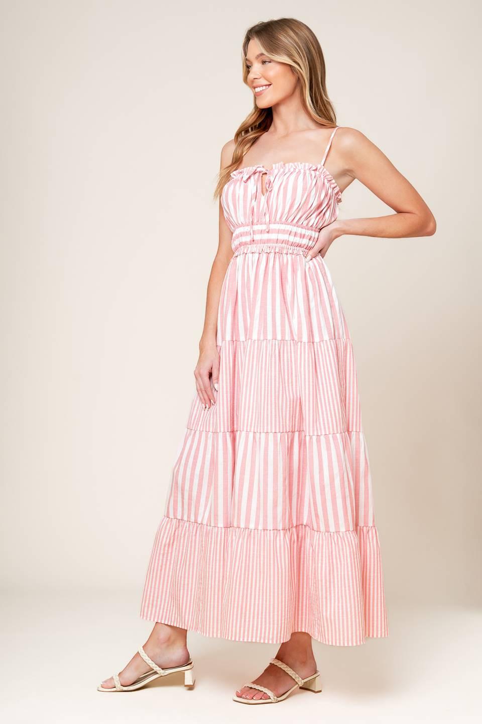Gia Peony Pink Woven Maxi Dress