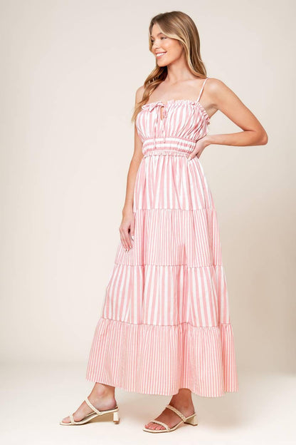 Gia Peony Pink Woven Maxi Dress