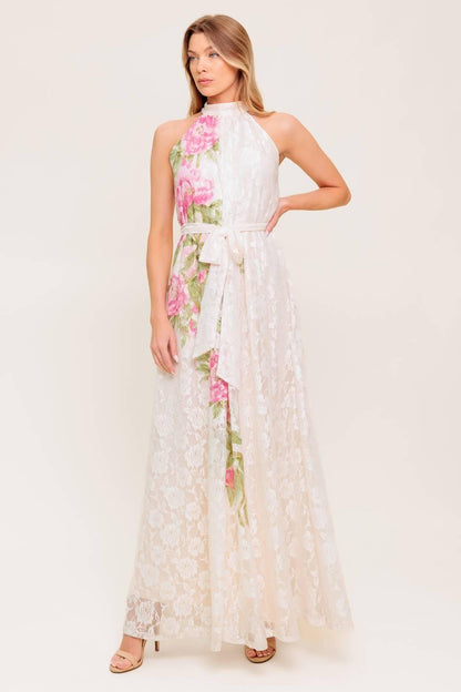 Botanical Dream Woven Lace Maxi Dress