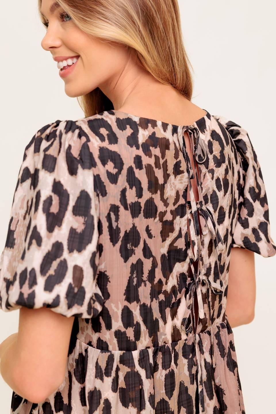 Forever Yours Leopard Woven Mini Dress