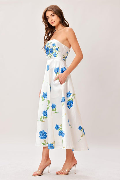 Garden Muse Woven Midi Dress