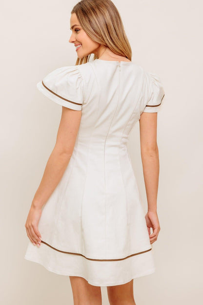 Cream Milk Tea Woven Mini Dress