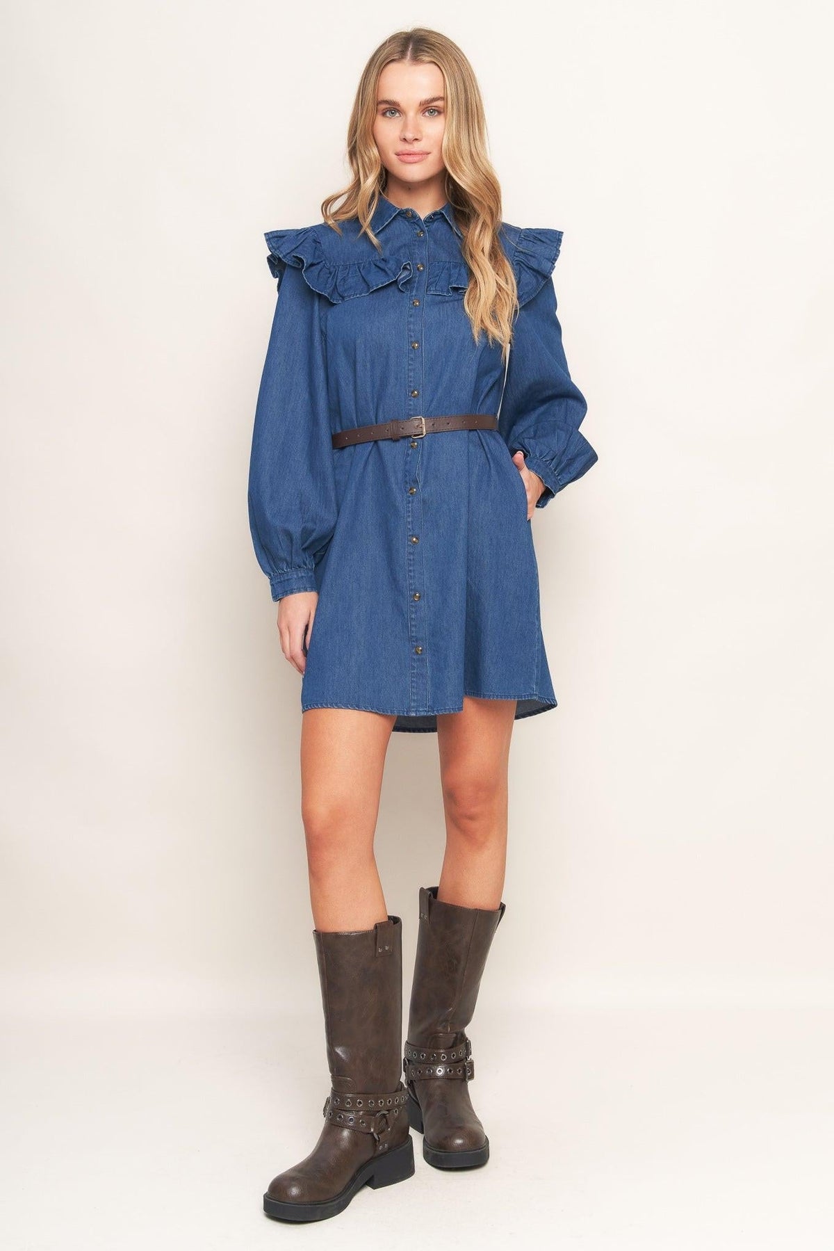 Bluebird Cowgirl Denim Mini Dress