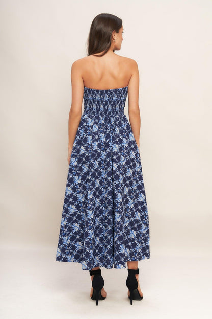 Blue Renaissance Woven Midi Dress