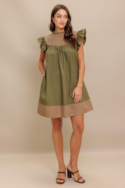 Forest Whisper Woven Mini Dress