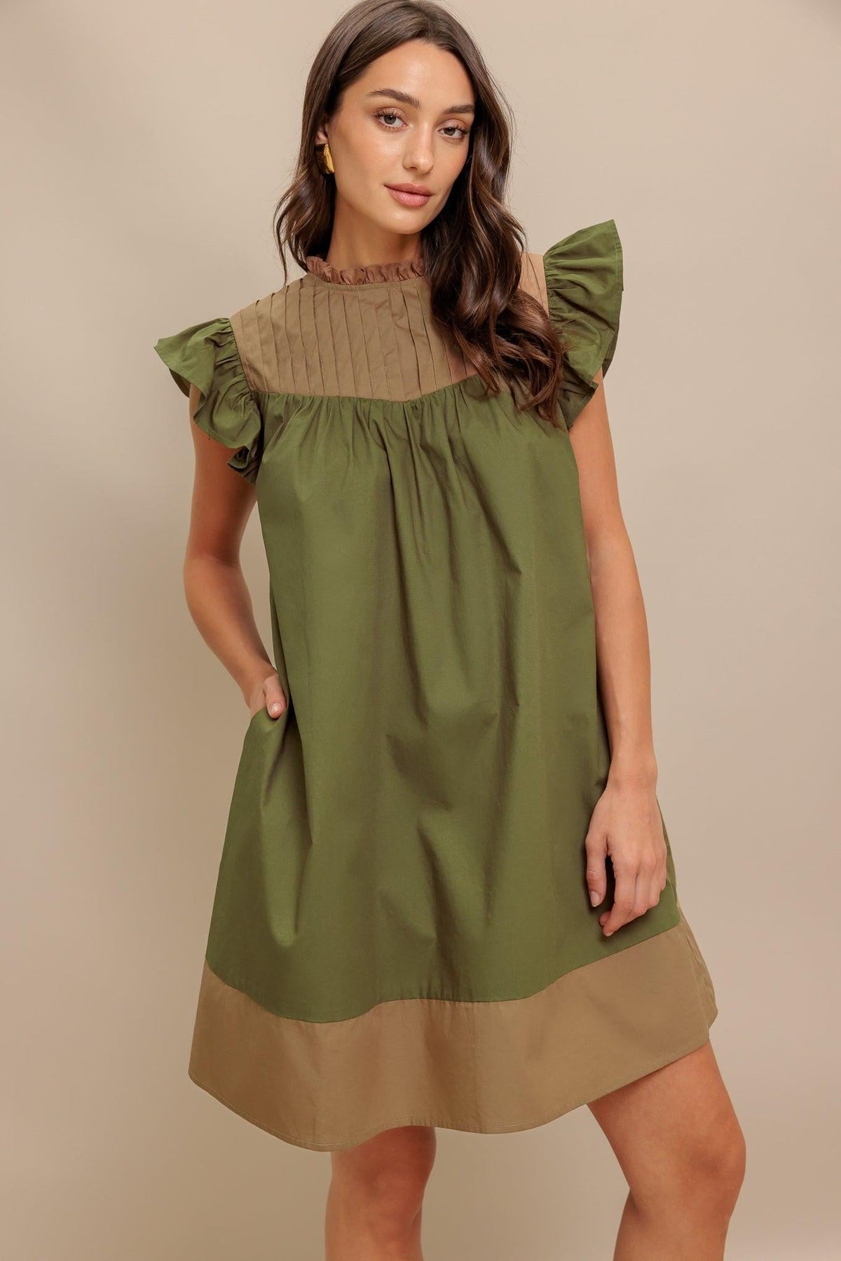 Forest Whisper Woven Mini Dress