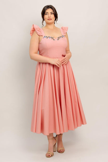 Blushed With Love Woven Midi Dress