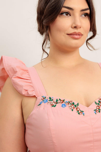 Blushed With Love Woven Midi Dress