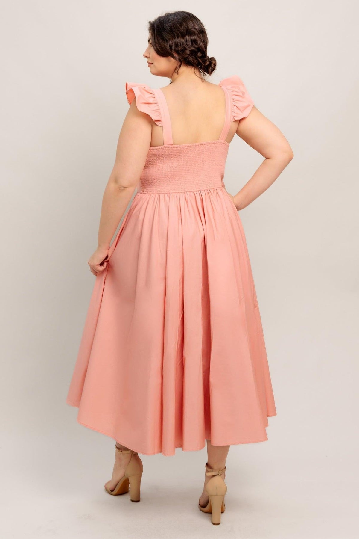 Blushed With Love Woven Midi Dress