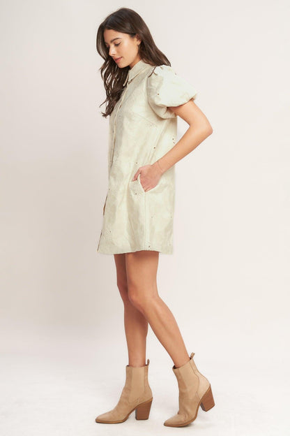 Breathable Weave Woven Mini Dress