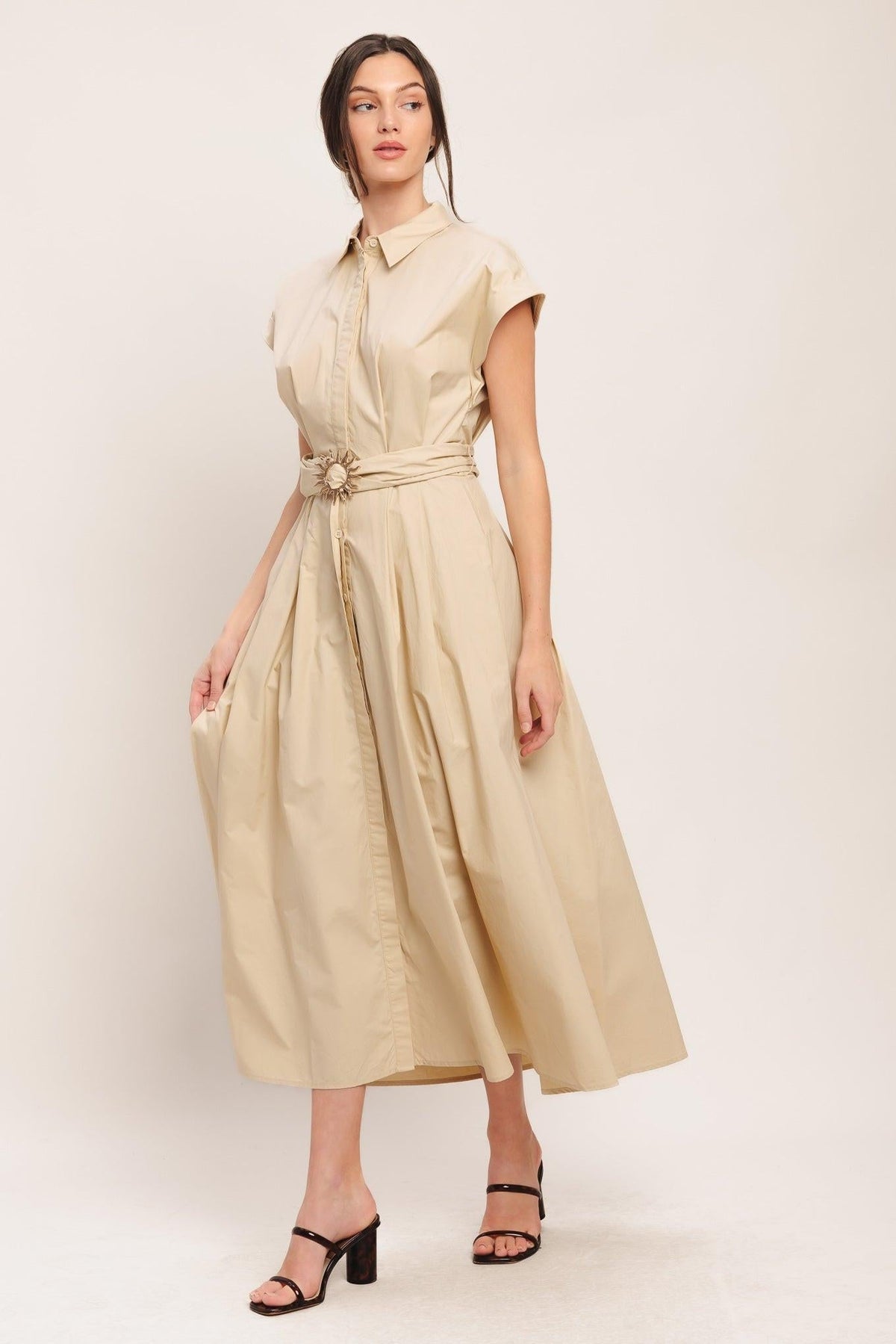 Bare Elegance Woven Midi Dress
