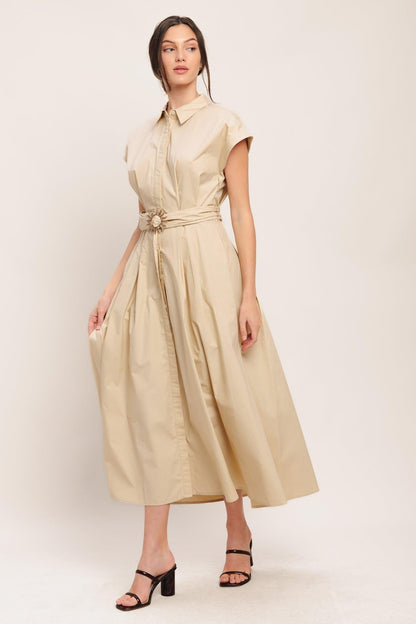 Bare Elegance Woven Midi Dress