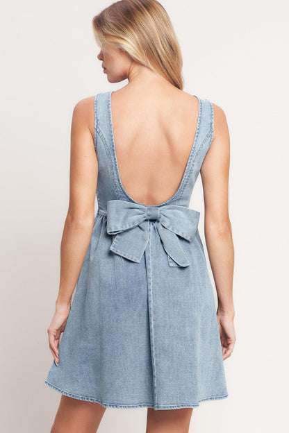Casual Polished Denim Mini Dress