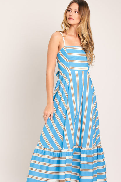 Breeze Stripe Woven Midi Dress
