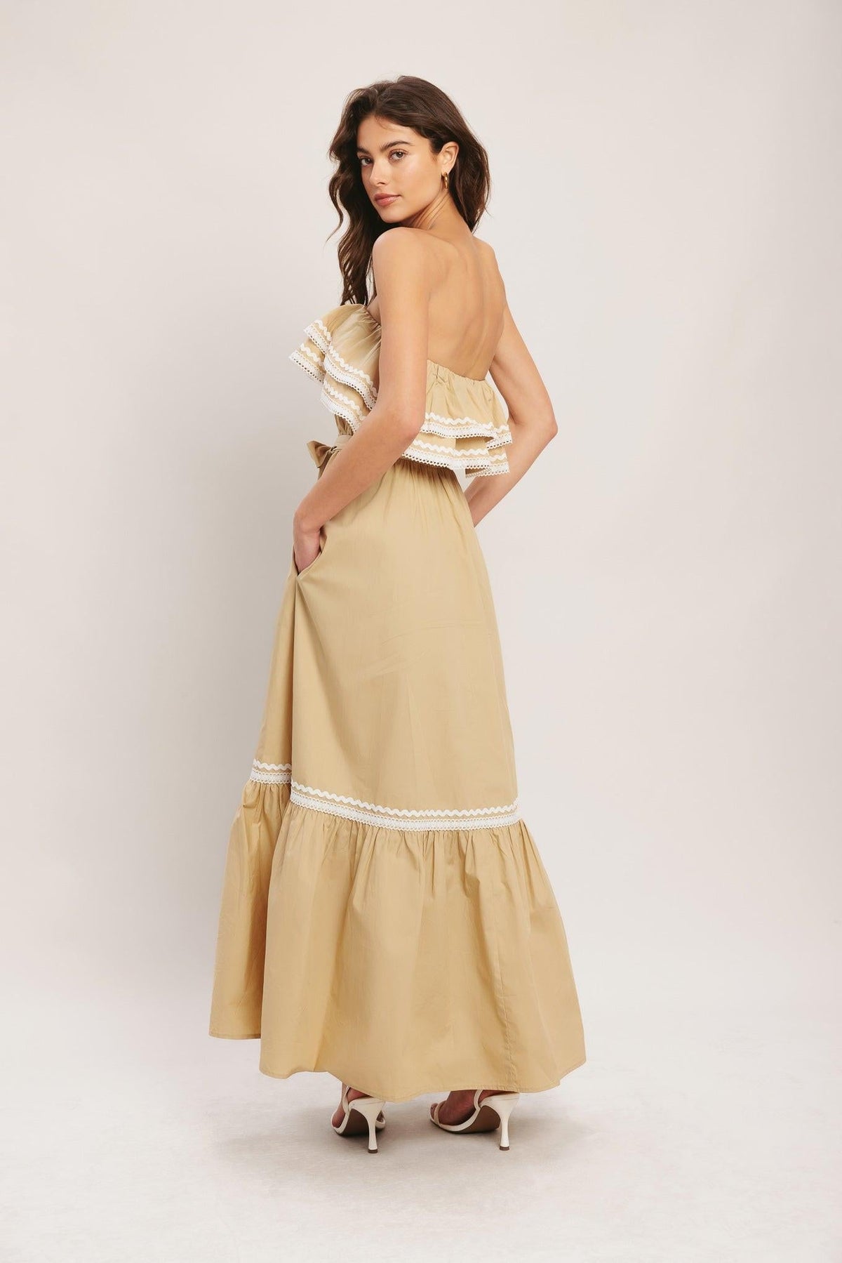 Golden Dune Woven Ankle Dress