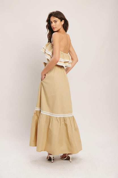 Golden Dune Woven Ankle Dress