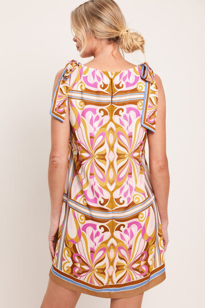 Golden Psyche Woven Mini Dress