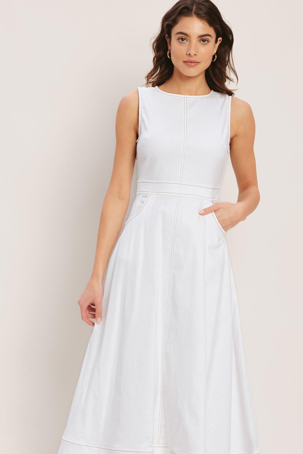 Cloudlight Summer Woven Midi Dress