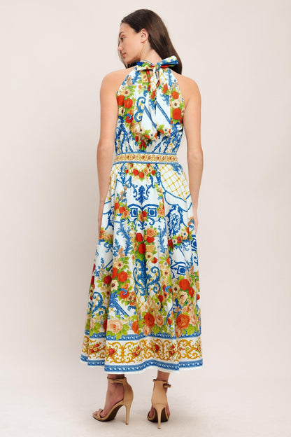 Ceramic Flora Woven Midi Dress