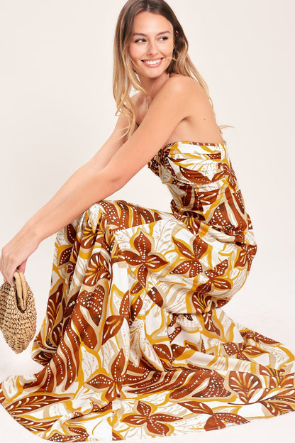 Amber Palm Paradise Woven Maxi Dress