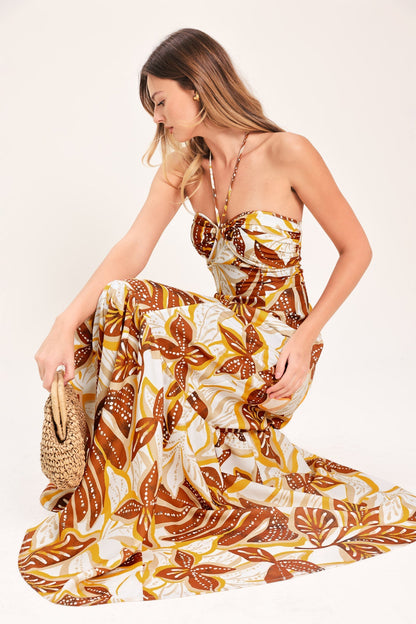 Amber Palm Paradise Woven Maxi Dress