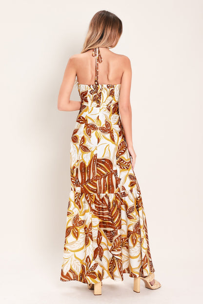 Amber Palm Paradise Woven Maxi Dress