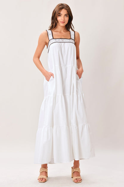 Cloud Line Woven Maxi Dress