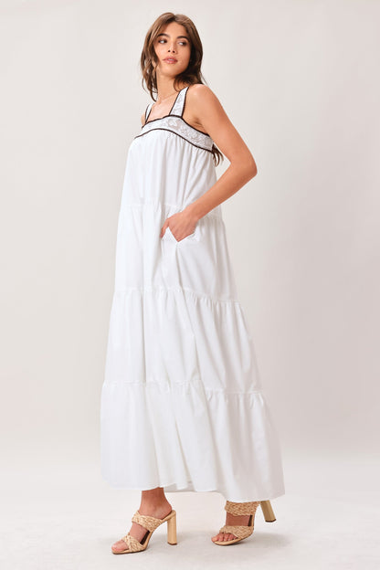 Cloud Line Woven Maxi Dress