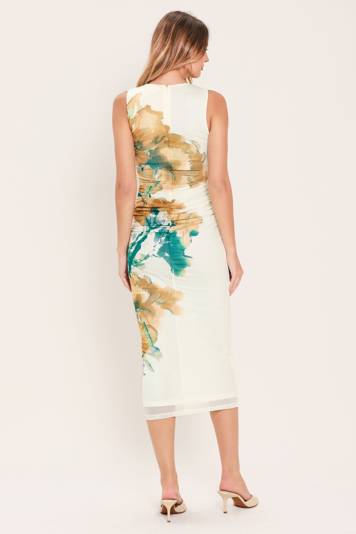 Bluebell Whisper Power Mesh Midi Dress