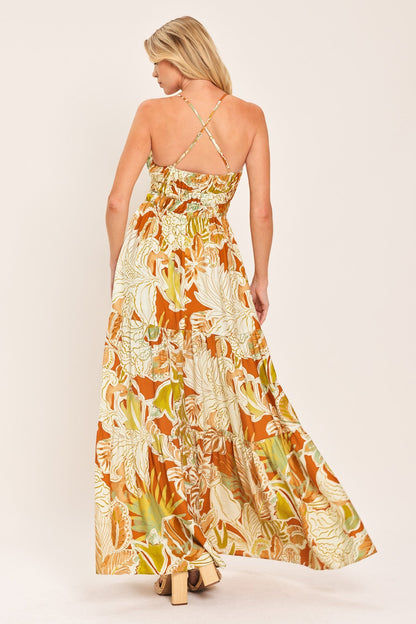 Amalfi Palm Goddess Woven Maxi Dress