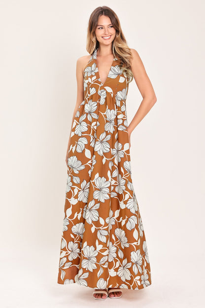 Golden Isle Floral Woven Maxi Dress