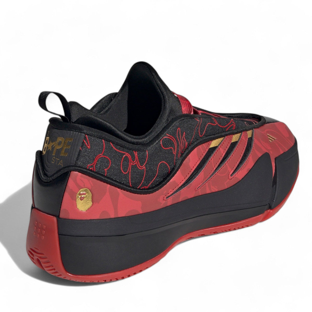 adidas Men's Dame 9 'Bape Black Red' Sneakers