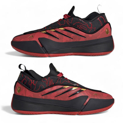 adidas Men's Dame 9 'Bape Black Red' Sneakers