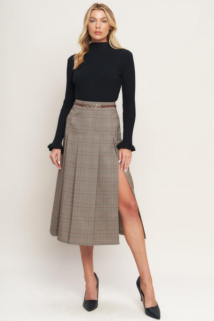 British Trace Woven Midi Skirt