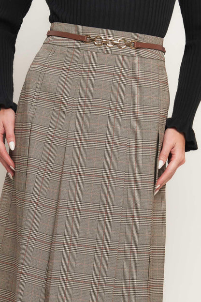 British Trace Woven Midi Skirt