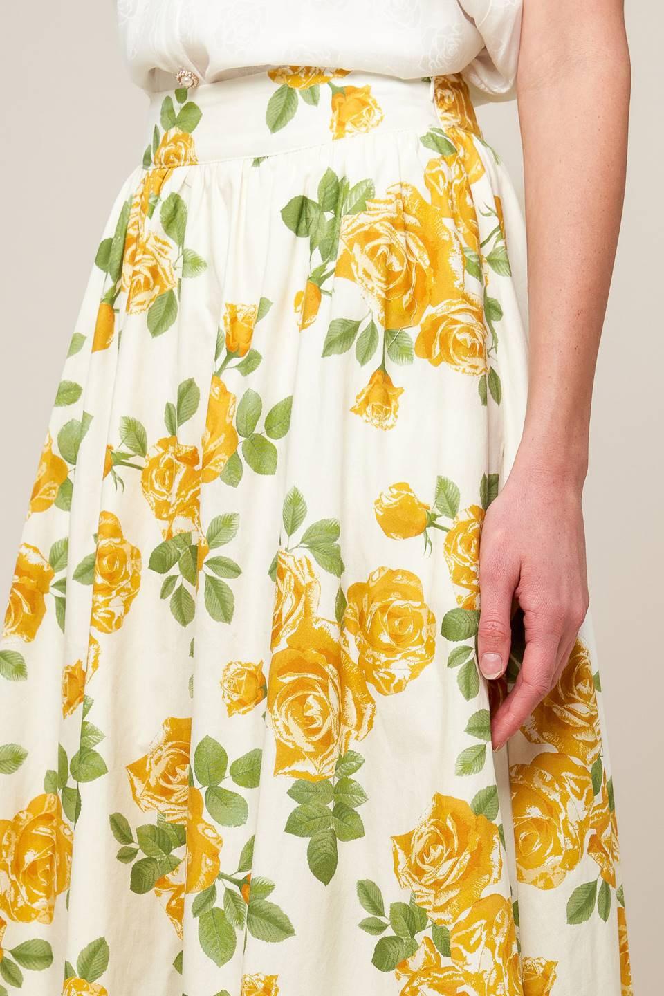 Every Sunday Cream Woven Midi Skirt