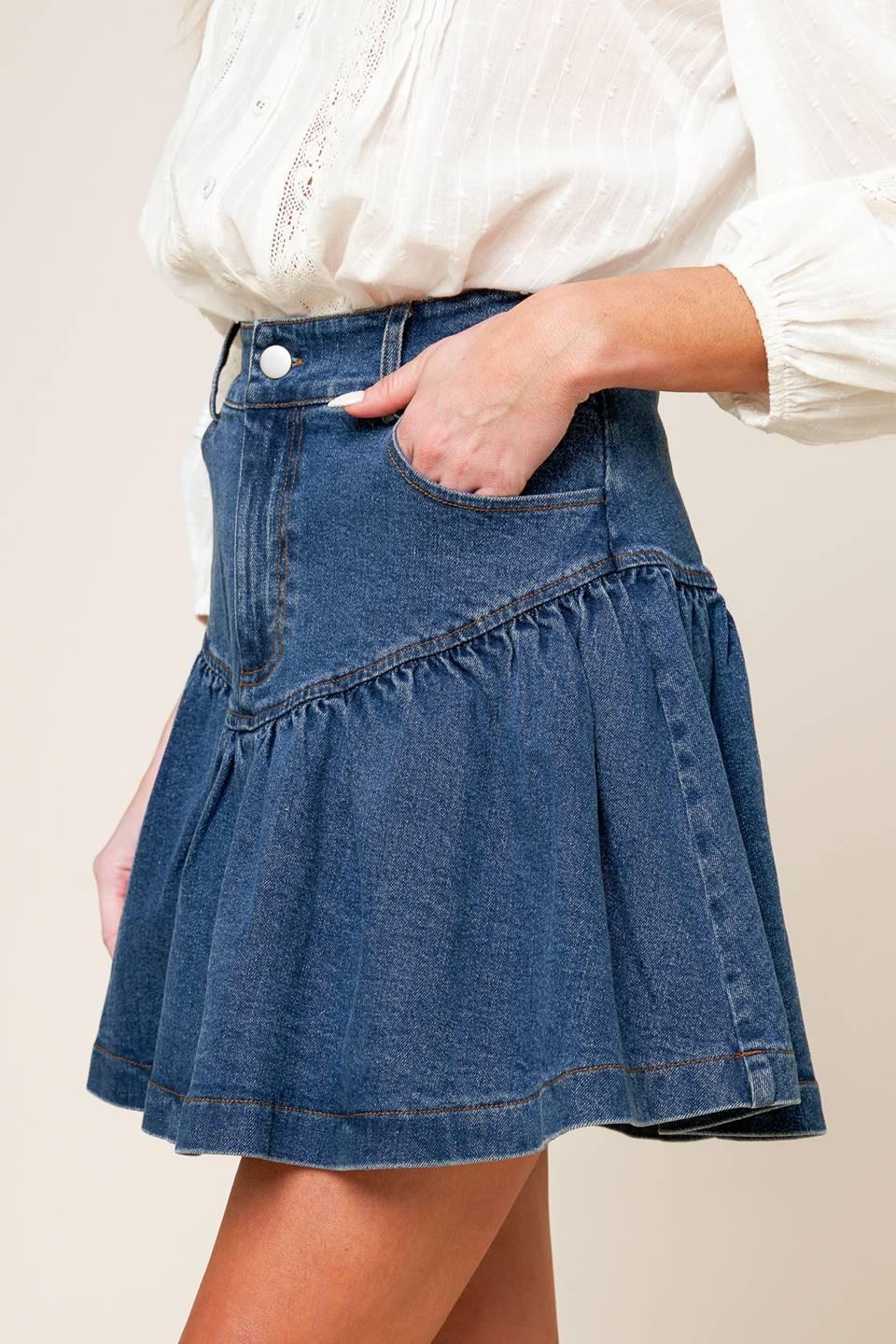 Fenicia Indigo Denim Mini Skort