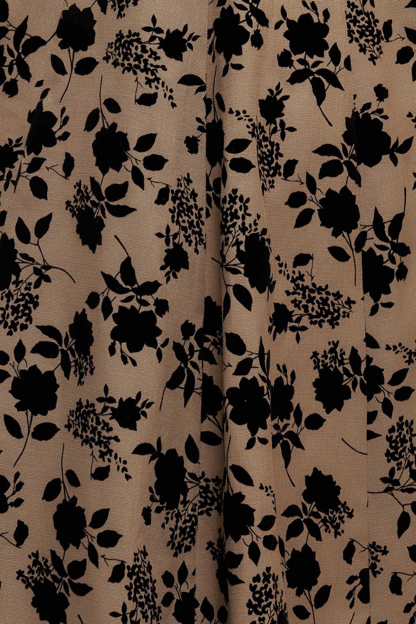 Classic Bloom Look Woven Flocking Circle Skirt